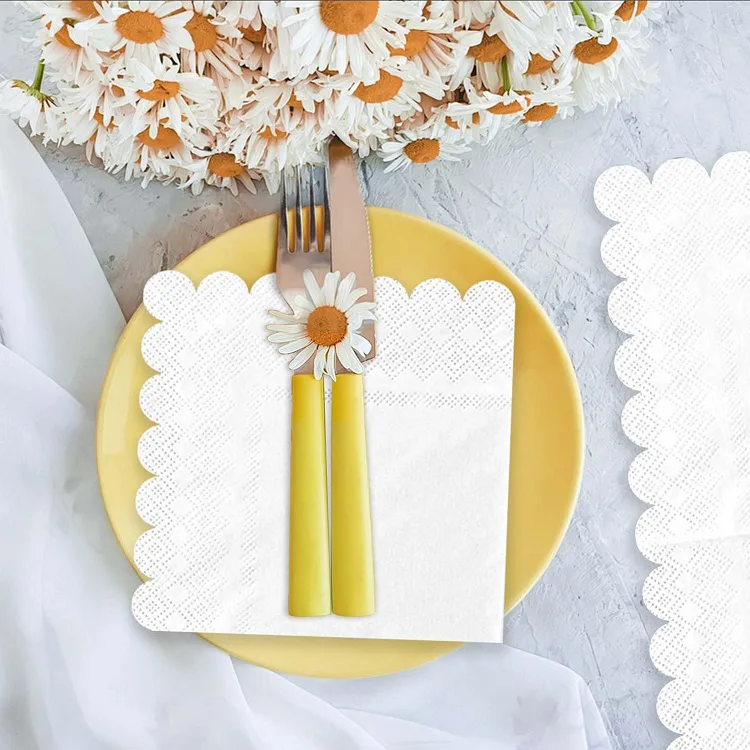 Pure White Double-Layer Embossed Napkins