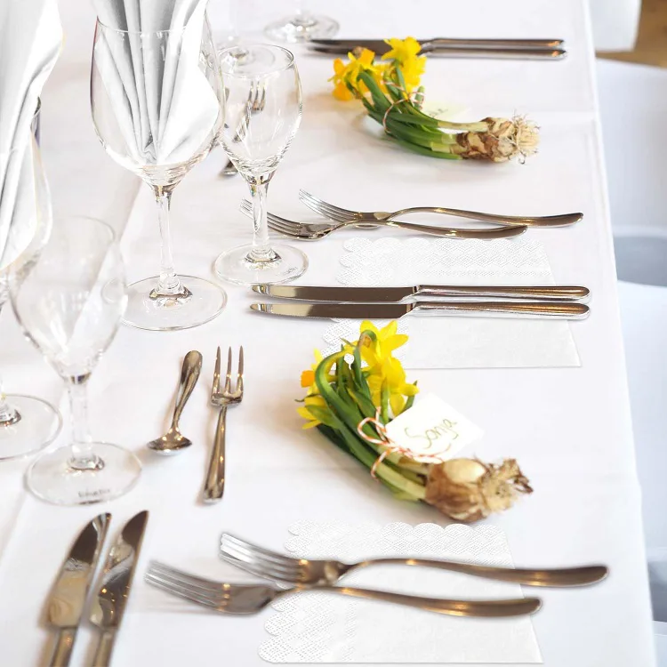 Pure White Double-Layer Embossed Napkins