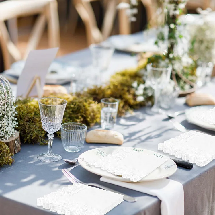 Pure White Double-Layer Embossed Napkins