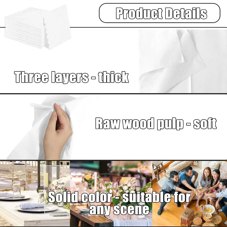 Pure White Double-Layer Embossed Napkins